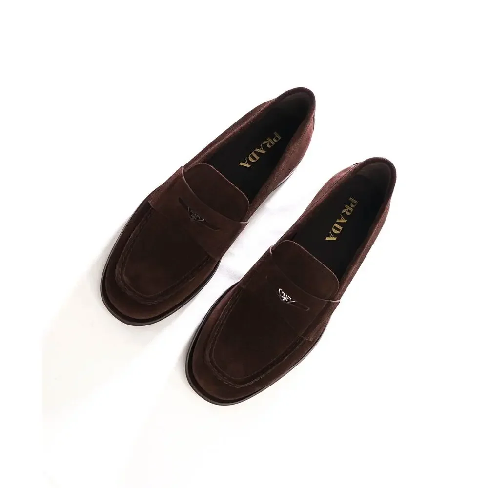 $1,250 PRADA - Brown Suede Loafers - US 10.5 (9.5UK)